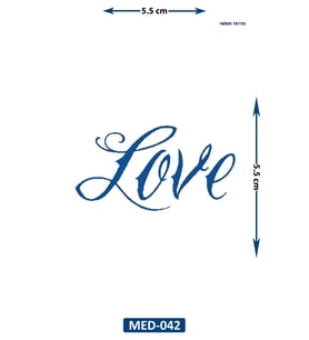 Love 5 cm Minimal geçici Dövme Yarı Kalıcı Geçici Dövme