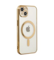 iPhone 14 Plus Kılıf Magneticsafe Lazer Silikon - Gold