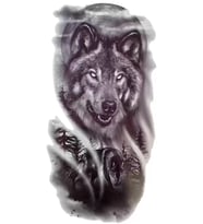 Caş Dekorasyon Kurt Figürlü Geçici Dövme Tattoo