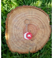 Miyuki Boncuk Türk Bayrağı Ay Yıldız Bayrak Anahtarlık / Çanta Süsü