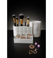 MYCRAFT3D Makyaj Organizer Çok Bölmeli  Pamukluk + Fırçalık + Takı Düzenleyici Masa Üstü Organizer