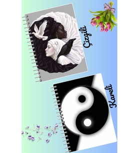 Yin yang defter seti 2 adet A4 boyutu 21*30 çizgili + kareli 60 syf