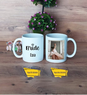 Bride Kupa Bardak Beyaz Fotoğraflı Gelin Hediyesi