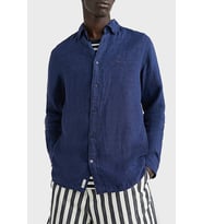 Tommy Hilfiger % 100 Keten Regular Fit Gömlek Erkek GÖMLEK MW0MW30897 DCC (Lacivert)