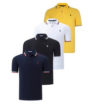 DÖRTLÜ SET T8594 DEWBERRY ERKEK T-SHIRT-SİYAH-BEYAZ-LACİVERT-SARI (Karışık)