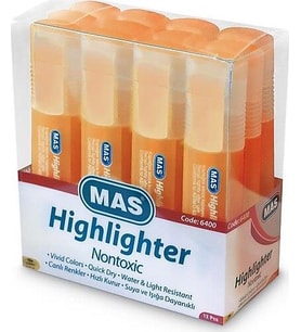 Mas Fosforlu Kalem Pastel Turuncu Fosforlu İşaretleme Kalemi (12 Li Paket)