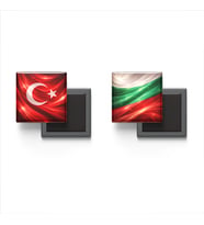 Buzdolap Magnetleri - Bulgaristan Bayrağı ve Türk Bayrağı - 2'li Set Magneti