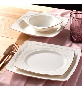 GÜRAL PORSELEN Bonenjoy 8 Parça 2 Kişilik Bone Yemek Takımı - Copper Bakır