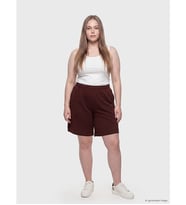 LCW Curve Bordo Büyük Beden Soft Touch Kadın Şort