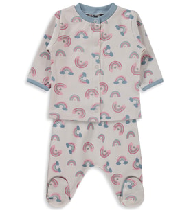Civil Baby Gökkuşağı Empirme 1-9 AY Pijama Takımı - Bej
