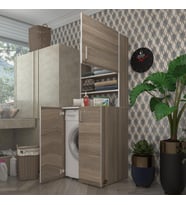 Kenzlife çamaşır makinesi dolabı kasparov crd 180*066*55-20 banyo kapaklı arkalıksız (Karışık)