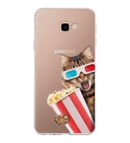 PrintiFy Samsung Galaxy J4 Plus ile Uyumlu 1mm Slim Fit Kedi 1 050b Baskılı Şeffaf  Kılıf