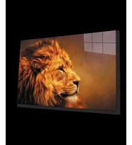 Aslan Hayvan Cam Tablo 4mm Dayanıklı Temperli Cam