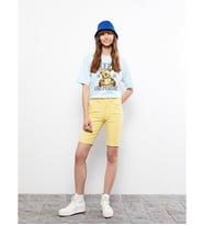 LCW Jeans Sarı Dar Fit Kadın Jean Şort