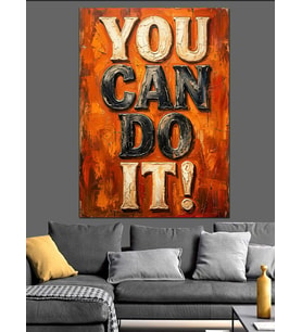 You Can Do It Motivasyon Dekoratif Kanvas - Mdf Ahşap Tablo