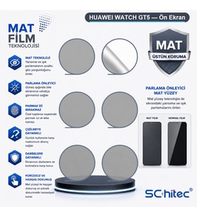 SChitec HUAWEI WATCH GT5 Uyumlu Ön Yüzey Mat Hidrojel Ekran Koruyucu