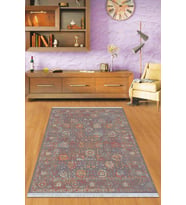 Çok Renkli Çerçeveli Dokuma Pamuk Taban Kaymaz Kilim KLM151