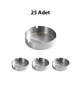25 Adet Çelik 8cm Yuvarlak Kül Tablası Kafe Restoran Mutfak Seti