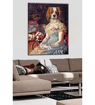 Talya Tablo Elbise Giyen Köpek Kanvas Tablo 50x35 no-3009