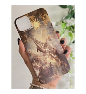 Iphone 14 PLUS / 15 PLUS Uyumlu Sanatsal Desenli Şeffaf Telefon Kılıfı