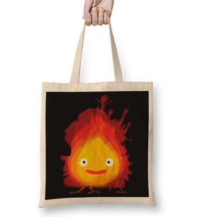 Howls Moving Castle Calcifer Bez Çanta Uzun Saplı