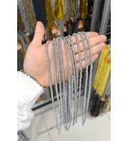 Hematit Taşı Rondela Kesim Parlak Gümüş 4x2mm Doğal Taş Dizi