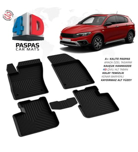Fiat Egea Cross 4D Araca Özel Havuzlu Kauçuk Paspas 2020 Üzeri