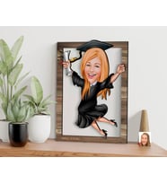 BK Gift Kişiye Özel Kadın Mezun Karikatürlü 3D Ahşap Tablo, Sevgiliye Hediye, Arkadaşa Hediye, Yıl Dönümü Hediyesi, Doğum Günü Hediyesi-1
