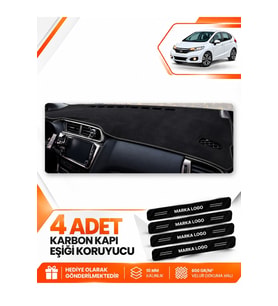 HONDA JAZZ (2018-2020) Uyumlu Ön Torpido Koruma Kılıfı Halısı - Siyah