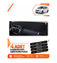 HONDA JAZZ (2018-2020) Uyumlu Ön Torpido Koruma Kılıfı Halısı - Siyah