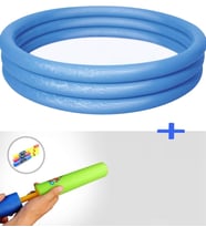 Su Pompalı-Bestway 51025, 3 Boğum Şişme Çocuk Havuzu, 122x25cm (Mavi)