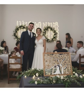 DÜĞÜN-NİŞAN DİKDÖRTGEN AĞAÇ MOTİFLİ ŞEFFAH PLEKSİ 50CM X 35CM MİSAFİR-HATIRA ANI DEFTERİ-KUTUSU + ŞÖVALE VE KALEM HEDİYELİ (Şeffaf)