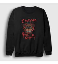 Presmono Unisex Siyah Survived Fnaf Five Nights At Freddy's Sweatshirt 472538tt
