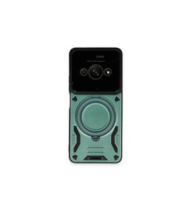 Xiaomi Poco C61 Kılıf Joy Lens Standlı Kapak - Koyu Yeşil