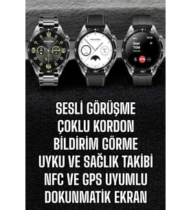 Akıllı Saat Titreşimli Amoled Ekran Uyku Takibi Sesli Görüşme