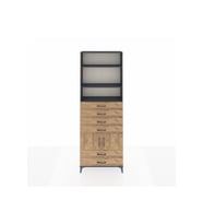 Arges Dolap 4 Raflı 6 Çekmeceli 2 Kapaklı 88x30x243 Antrasit-Çam