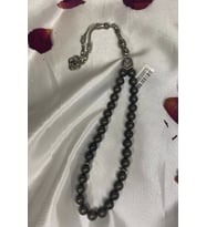 Tesbih Yeşim Jadeit Doğal Taş Gümüş İmameli Cennet Taşı Nefrit (Yeşil)