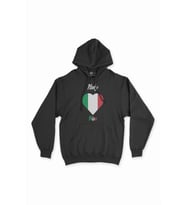 Pisa İtalya Bayraklı Kalpli Siyah Sweatshirt Hoodie