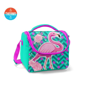 Coral High Kids Su Yeşili Pembe Flamingo Desenli Thermo Beslenme Çantası 11835