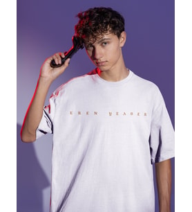 Attack On Titan Eren Yeager Sırt Baskılı Unisex Oversize Anime Tişört