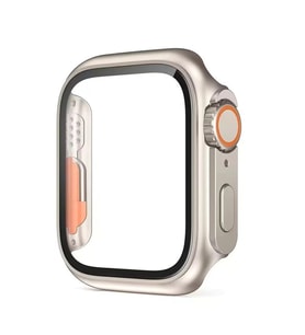 Apple Watch 7 41mm Uyumlu - Watch Ultra 49mm Kasa Dönüştürücü ve Ekran Koruyucu Zore Watch Gard 26 (Gri)