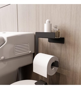 Tuvalet Kağıtlığı, Banyo Tuvalet Kağıtlık, Wc Tuvalet Kağıdı Tutucu, Banyo Tuvalet Kağıdı Askısı, Tuvalet Kağıdı Aparatı, Metal Tuvalet Kağıdı Standı (Metal, Siyah)
