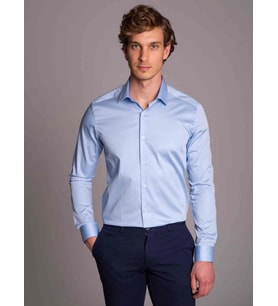 Mavi Erkek Ekstra Slim Fit Düz Klasik Yaka Uzun Kol Gömlek