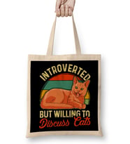 Funny Introverted But Willing To Discuss Cats Bez Çanta Uzun Saplı