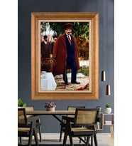Altın Varaklı Çerçeveli Paspartulu Atatürk Tablo DC1498 (Gold)