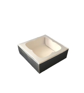 Çerçeveli Karton Kutu 9X9X3 CM (50 Adet)  Gümüş