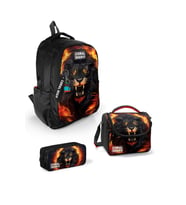 Coral High Kids Siyah Aslan Desenli 3'lü Okul Çanta Seti SET0123671 - Erkek