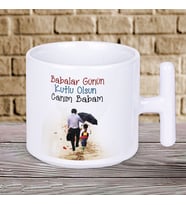 Babalar Günün Kutlu Olsun Canım Babam Baskılı Hediyelik T Kupa Bardak-1
