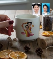 Kişiye Özel Karikatürlü Sarı Kırmızı Taraftar Baba Kız T Kupa Babalar Günü Hediyesi