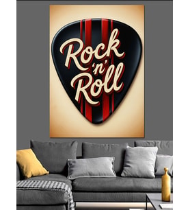 Kalp Şekli Rock'N Roll Dekoratif Kanvas - Mdf Ahşap Tablo